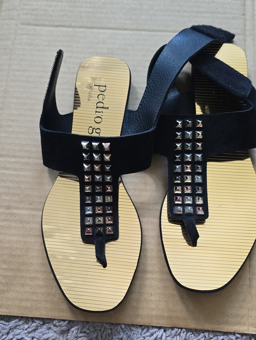 Pedro Gardia Enid bkack suede sandals-38